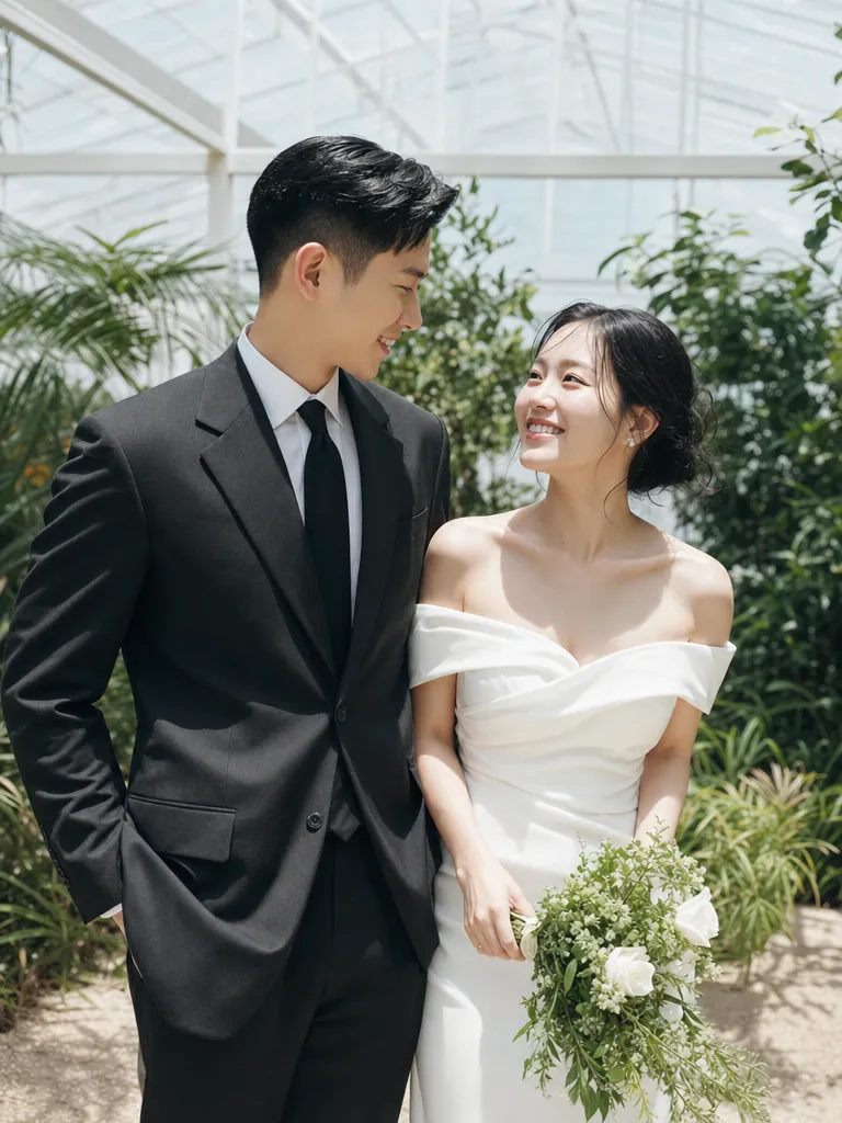 Aislin AI 婚紗照範例－韓式極簡棚拍