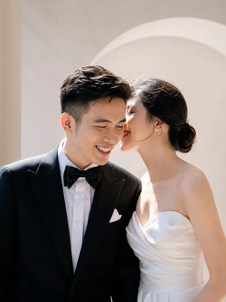 Aislin AI 婚紗照範例－韓式極簡棚拍
