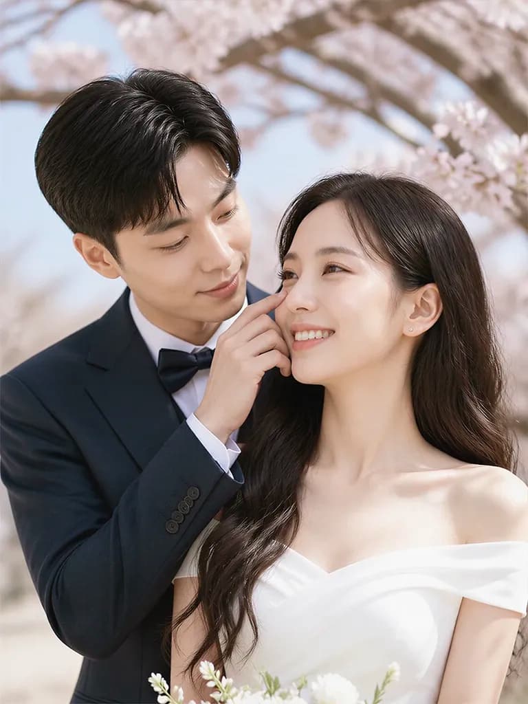 Aislin AI 婚紗照範例－日系春日櫻花