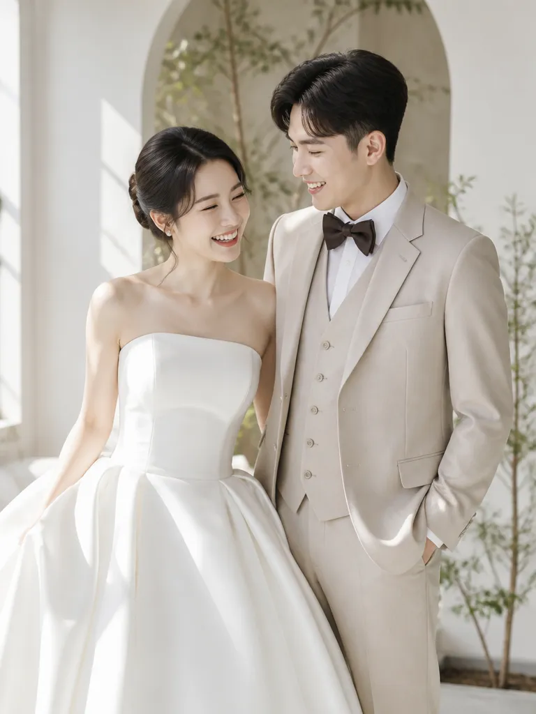 Aislin AI 婚紗照範例－韓式極簡棚拍