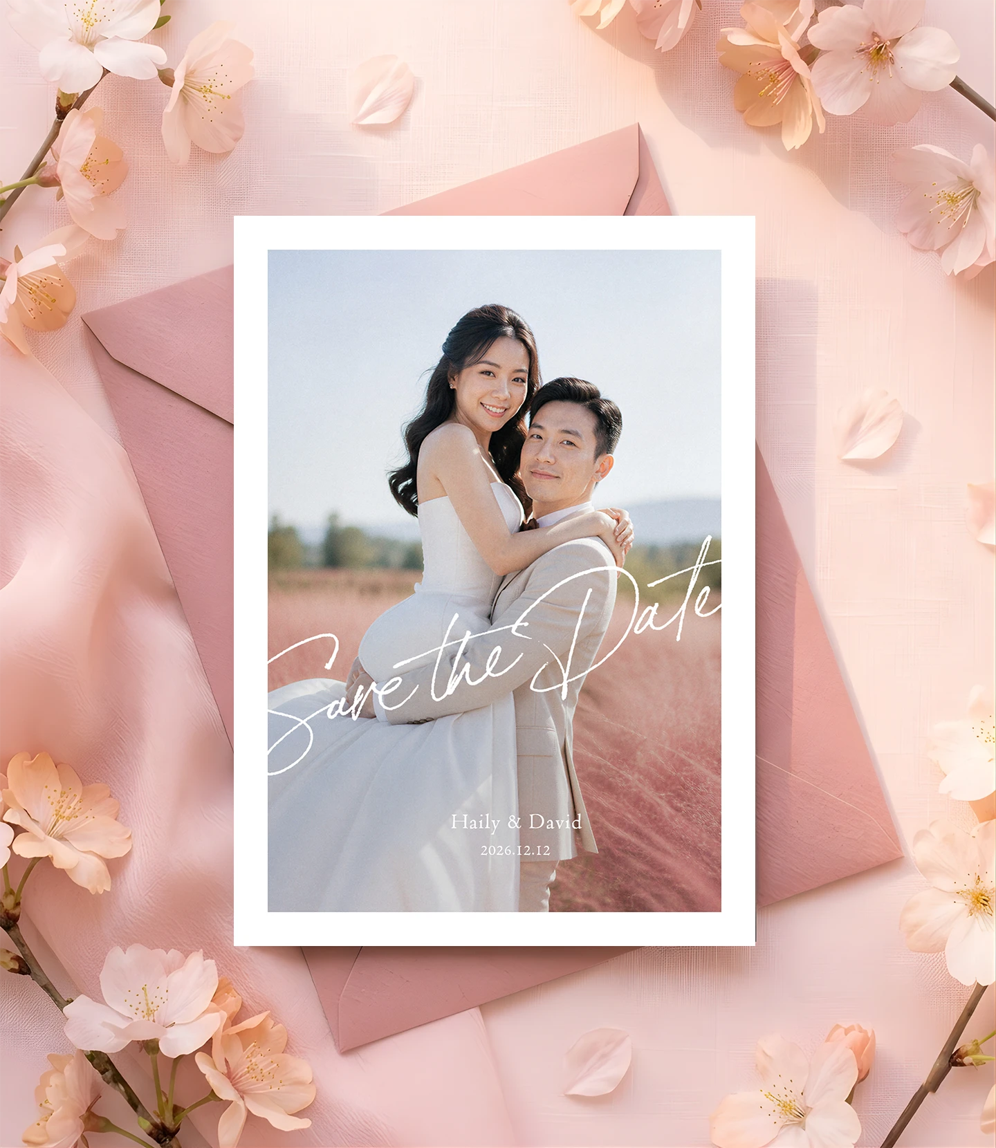 適合喜帖封面與結婚公佈的影樓級 AI 雙人婚紗照範例